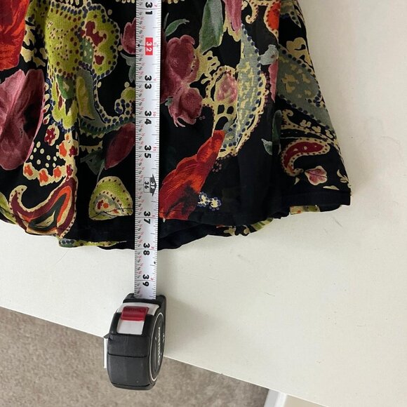 Black and multi-coloured floral paisley reversible maxi skirt - Picture 6 of 8